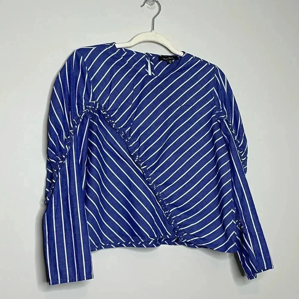 Lea & Viola Blue Striped Top